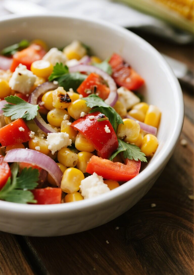 Mexican Corn Salad with creamy lime dressing and grilled corn