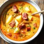 Spanish Potato Soup with Chorizo: A Savory Delight 7 Delicious Spanish Potato Soup with Chorizo in a Bowl