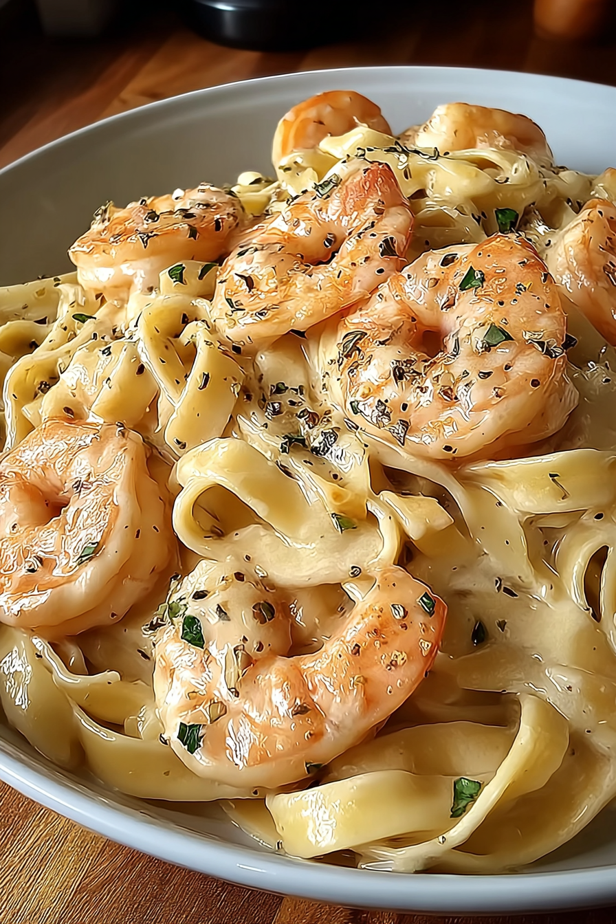 Creamy Shrimp Fettuccine Pasta