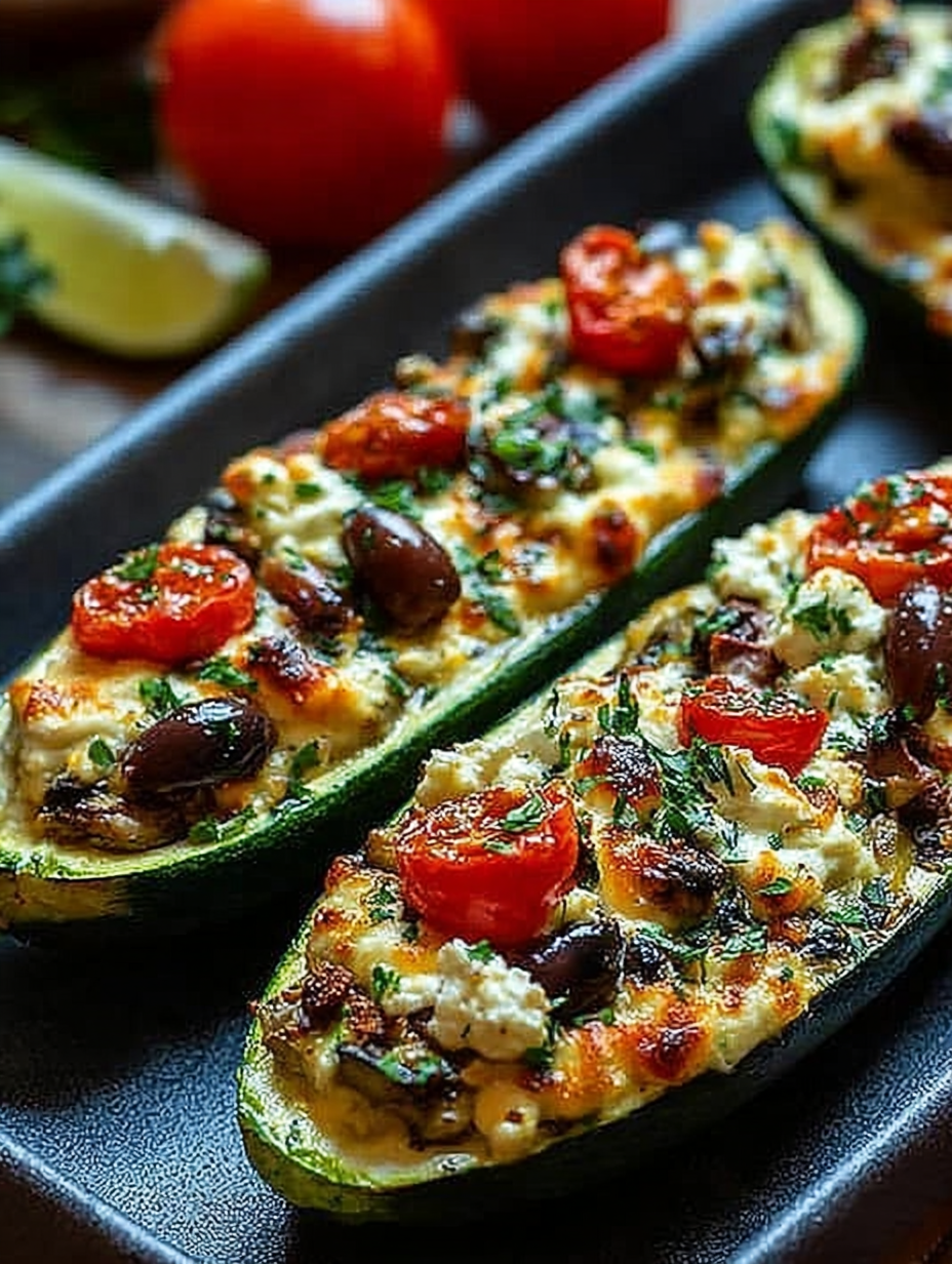 Mediterranean Stuffed Zucchini