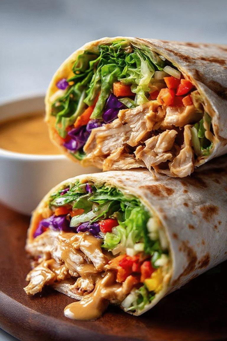 Thai Peanut Chicken Wraps