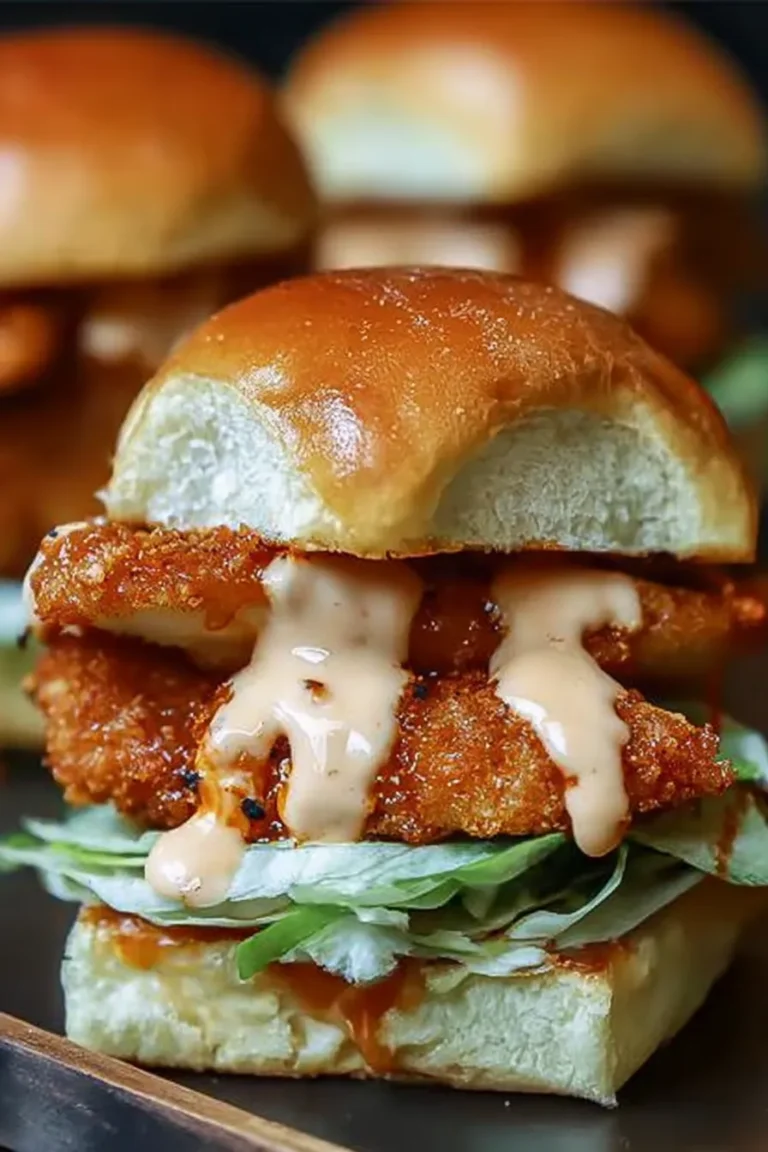 Bang Bang Chicken Sliders Ready to Serve