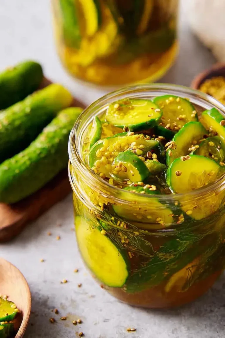 Homemade Bread and Butter Pickles in a Jar