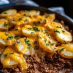Cheesy Ground Beef and Potatoes: A Comfort Food Delight 5 Cheesy Ground Beef and Potatoes in a Baking Dish