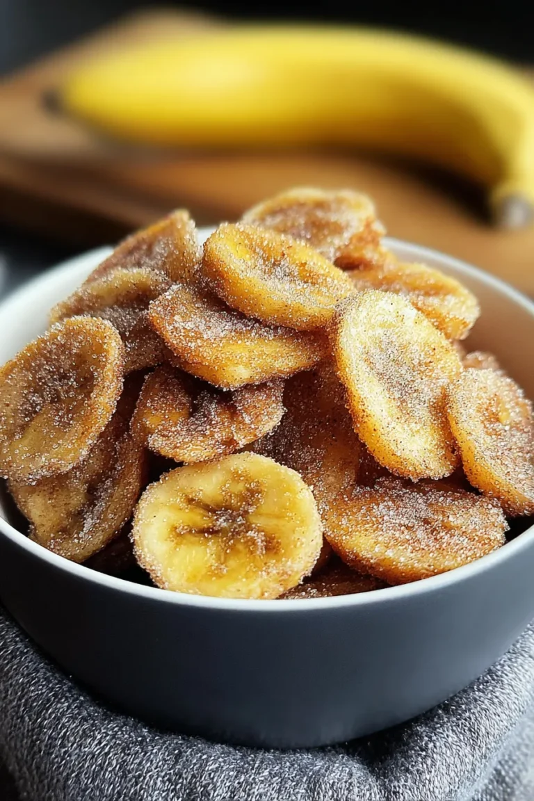 Cinnamon Sugar Air Fryer Banana Chips Freshly Made