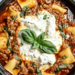 Crockpot Lasagna Soup Ready to Serve