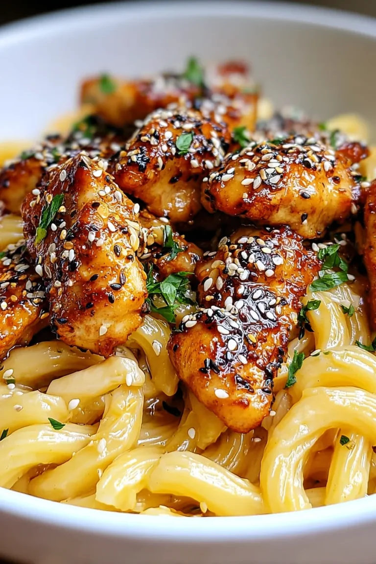Honey Pepper Chicken Pasta on a Plate
