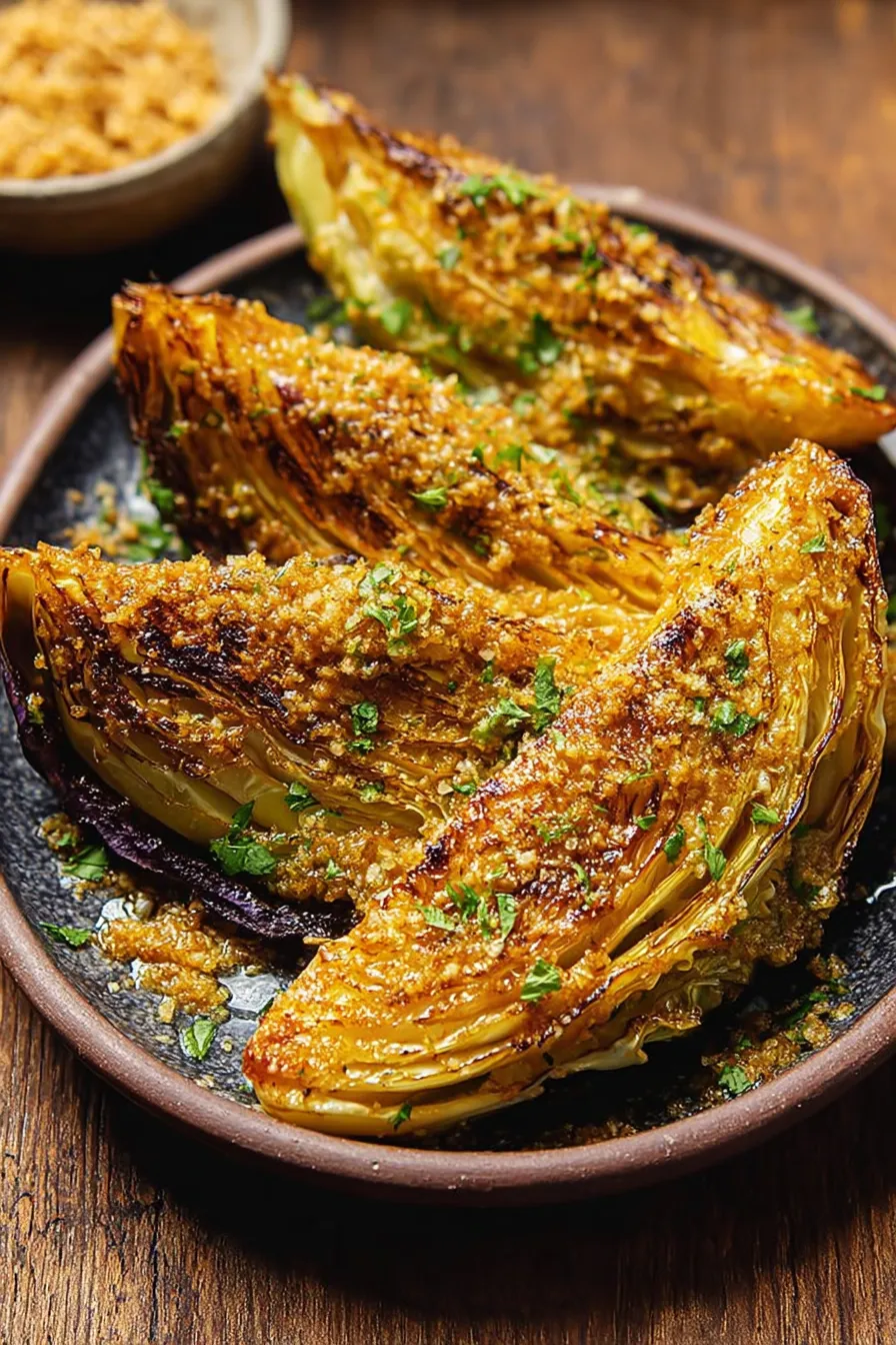 Miso Butter Roasted Cabbage Wedges Ready to Serve