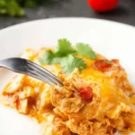 Delicious Slow Cooker Chicken Enchilada Casserole Plated