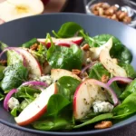 Spinach and Apple Salad: A Refreshing Taste of Wellness 5 Fresh Spinach and Apple Salad on a Plate