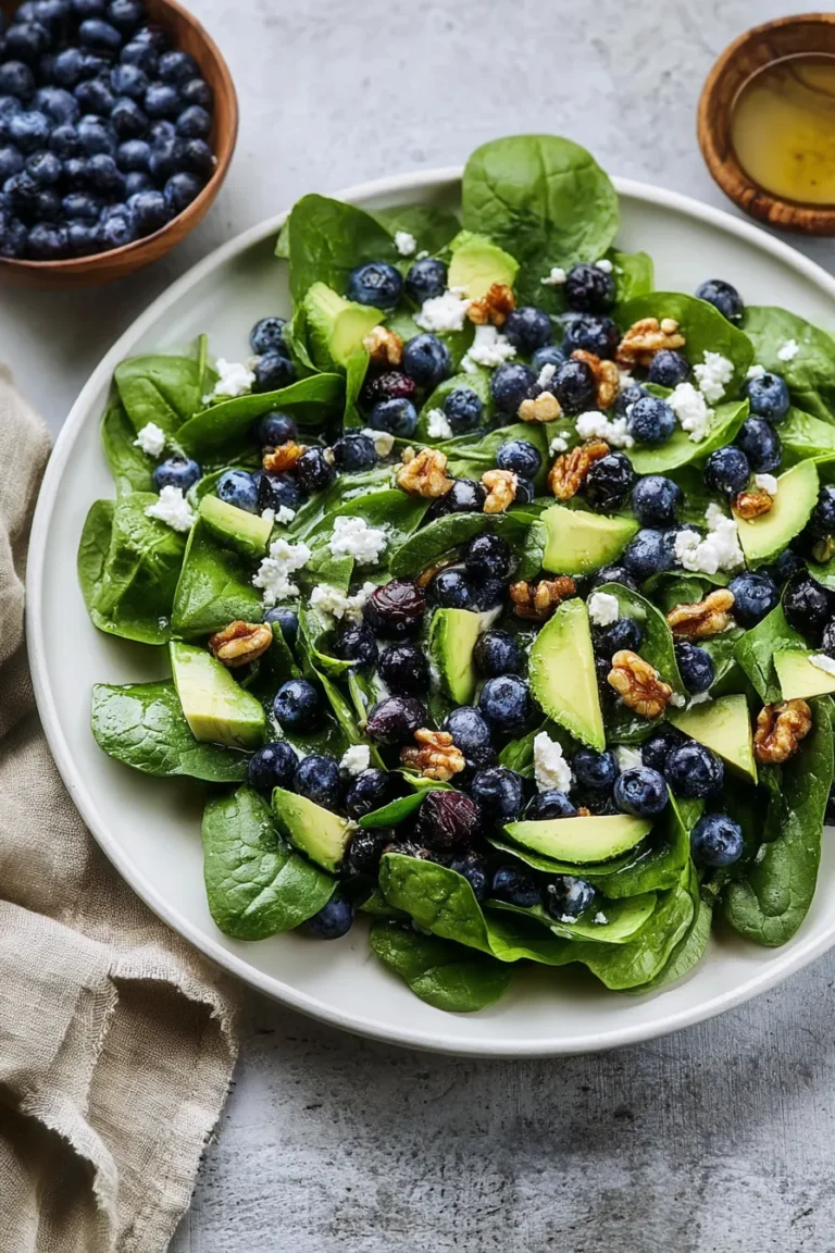 "Vibrant Spinach Blueberry Salad with Fresh Ingredients"