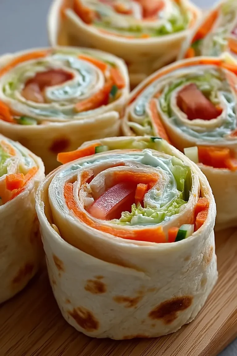 Vegetable Tortilla Roll Ups on Serving Platter