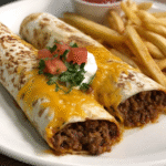 Cheesy Beef Burritos with Fries