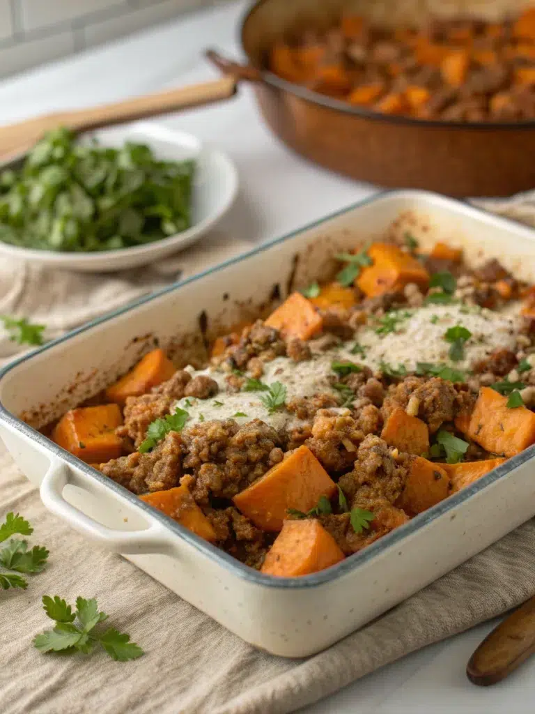 Ground Turkey Sweet Potato Bake