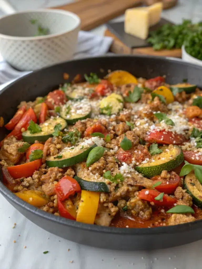 Italian Ground Turkey and Veggie Skillet