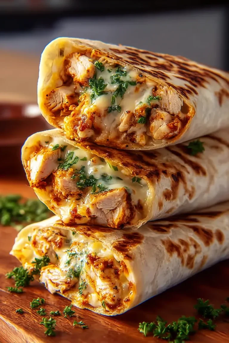 Cheesy Garlic Chicken Wraps Ready to Enjoy