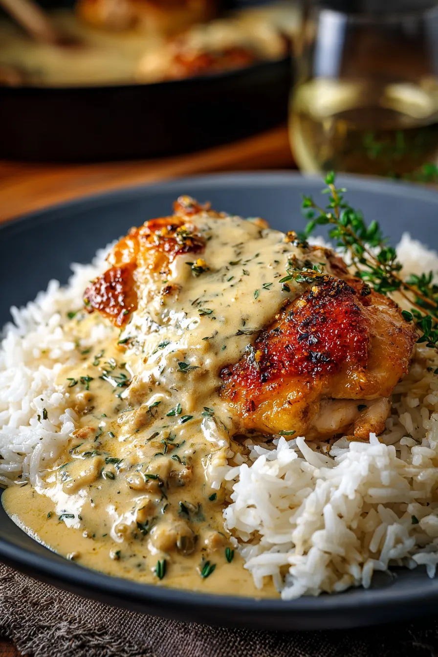 Creamy Smothered Chicken And Rice - Delicious Comfort Food