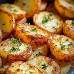 Crispy Air Fryer Sliced Potatoes on a Plate