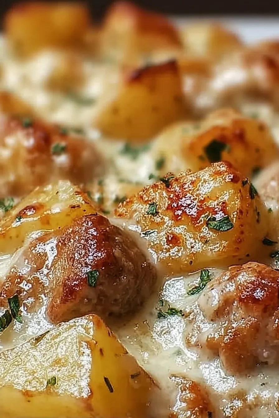 Garlic Parmesan Crockpot Chicken and Potatoes in a bowl