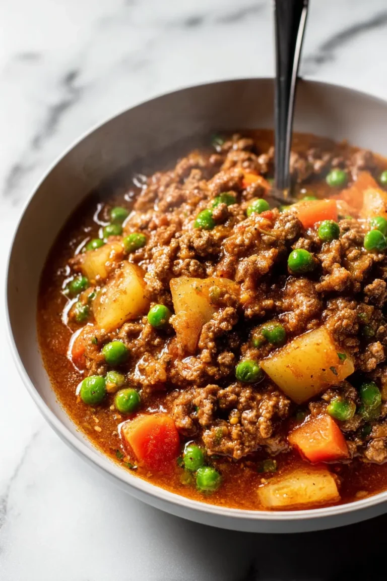 Delicious Hamburger Stew in a Bowl