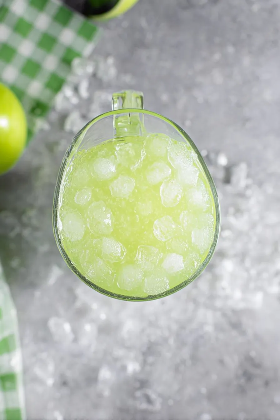 Sour Green Apple and Lime Soda in a Glass